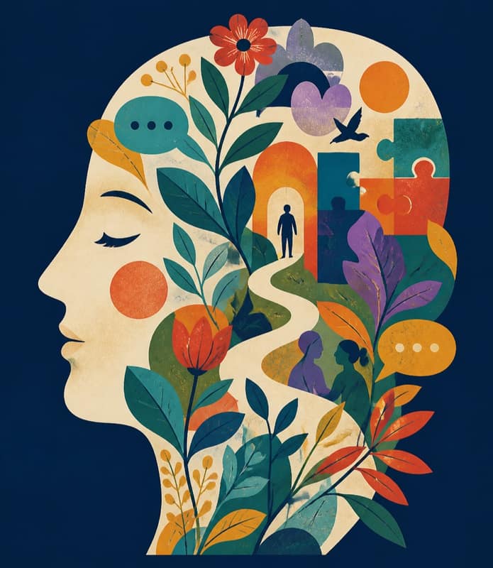 Illustrazione sul benessere interiore